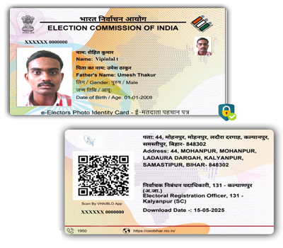 PVC Voter ID Card