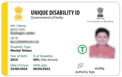 unique disability id card
